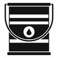 Paint metal bucket icon, simple style