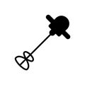 Paint mixing machine. Silhouette icon of Handheld electric cement mixer. Black simple illustration of professional equipment for