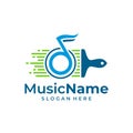 Paint Music Logo Vector. Music Paint logo design template Royalty Free Stock Photo