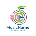 Paint Music Logo Vector. Music Paint logo design template Royalty Free Stock Photo