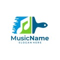 Paint Music Logo Vector. Music Paint logo design template Royalty Free Stock Photo