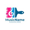 Paint Music Logo Vector. Music Paint logo design template Royalty Free Stock Photo