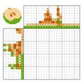 Paint by number puzzle nonogram, Apple