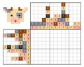 Paint by number puzzle nonogram, Cow