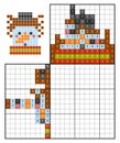 Paint by number puzzle nonogram, Snowman