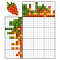 Paint by number puzzle nonogram, Strawberry