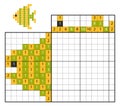 Paint by number puzzle nonogram, Fish