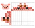 Paint by number puzzle nonogram, Pig
