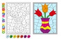 We paint by numbers. Puzzle game for children education. Numbers and colors for drawing and learning mathematics. Vector