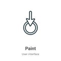 Paint outline vector icon. Thin line black paint icon, flat vector simple element illustration from editable user interface Royalty Free Stock Photo