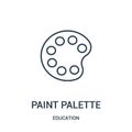 paint palette icon vector from education collection. Thin line paint palette outline icon vector illustration Royalty Free Stock Photo