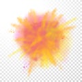 Paint powder color explosion on transparent background