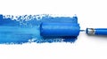 Paint Roller with Blue Paint..AI generated image Royalty Free Stock Photo