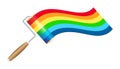 Paint roller brush with rainbow paint Royalty Free Stock Photo