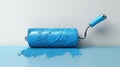Paint Roller with Blue Paint.AI generated image Royalty Free Stock Photo