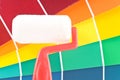 Paint Roller with Color Wheel Royalty Free Stock Photo