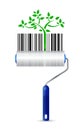 Paint roller and eco upc bar code illustration