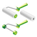 Paint roller frame and roller sleeve complect. Paint roller for interior painting works or woodwork