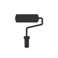 Paint Roller Icon black flat style design. Vector graphic illustration Royalty Free Stock Photo