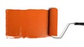 Paint Roller With Orange Paint Royalty Free Stock Photo