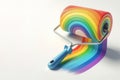 Paint roller with a rainbow. Space for text. Royalty Free Stock Photo