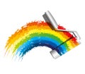 Paint roller and rainbow. Royalty Free Stock Photo