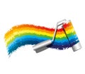 Paint roller and rainbow. Royalty Free Stock Photo