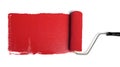 Paint Roller With Red Paint Royalty Free Stock Photo