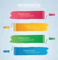 paint roller with space for text info graphic Vector template with 4 options. Can be used for web diagram, graph, presentation, c
