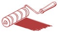 Paint roller with a stroke of red paint, a DIY and renovation icon. vector design Generative AI Royalty Free Stock Photo