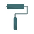 Paint roller tool. Construction instrument. Blue handle element. Vector repair illustration. Royalty Free Stock Photo