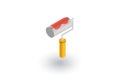 Paint Roller tool isometric flat icon. 3d vector