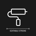 Paint roller tool pixel perfect white linear ui icon for dark theme Royalty Free Stock Photo