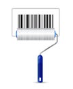 Paint roller and upc bar code illustration design Royalty Free Stock Photo