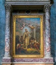 Paint with Saint Benedict Joseph Labre, in the Church of Santa Maria ai Monti, in Rome, Italy.