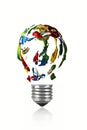 Paint in the shape of light bulb Royalty Free Stock Photo