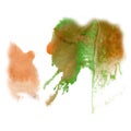 Paint splash color brown green ink blue red watercolor isolated stroke splatter watercolour aquarel brush