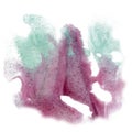 Paint splash color ink watercolor isolate lime stroke splatter watercolour violet blue aquarel brush