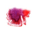 Paint splash lilac, red ink blot and white abstract art brushe Royalty Free Stock Photo