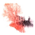 Paint splash red, black ink stain watercolour blob spot brush wa Royalty Free Stock Photo