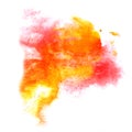 Paint splash red, orange ink stain watercolour blob spot brush w Royalty Free Stock Photo