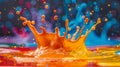 Spectrum Splash: Paint Explosion Artistry Royalty Free Stock Photo