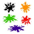 Paint splat collection. Paint and ink splashes set for your design. Isolated on white background. Vector illustration Royalty Free Stock Photo