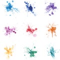 Paint splat colors set collection Royalty Free Stock Photo