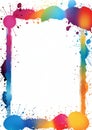 Paint splatter border 90s retro nostalgic frame