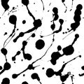 Paint splatter seamless pattern. Vector Abstract background. Monochrome hand drawn spray texture Royalty Free Stock Photo