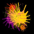 Paint Splatters on Black Royalty Free Stock Photo