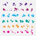 Colorful paint splatters.Paint splashes set.Vector illustration Royalty Free Stock Photo