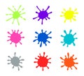 Paint splatters. Vector colorful splash isolated. Watercolor splat Royalty Free Stock Photo