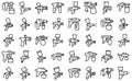 Paint sprayer icons set outline vector. Wrap coating